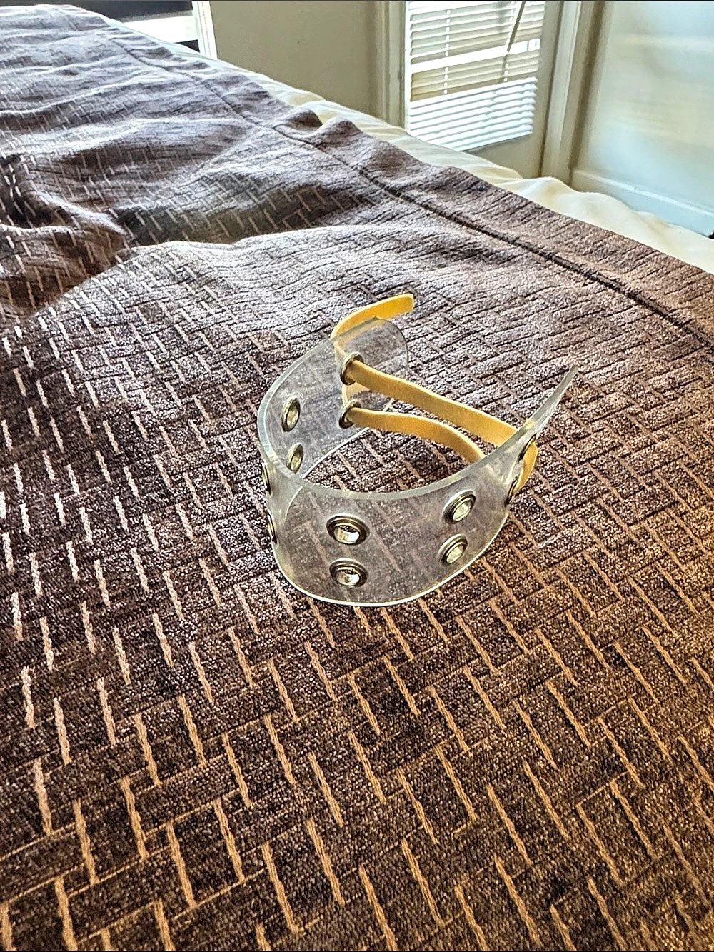 Studded Silver-Tone belted custom bracelet